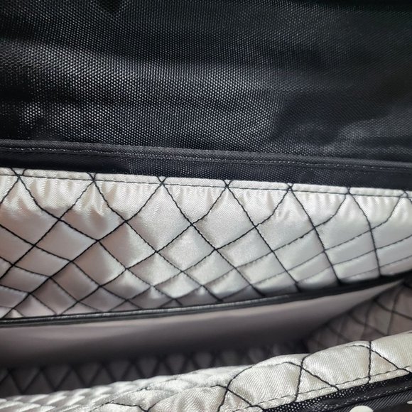 Black and White Polka Dot Padded Computer Tote Bag Cellphone Pocket - Picture 6 of 14